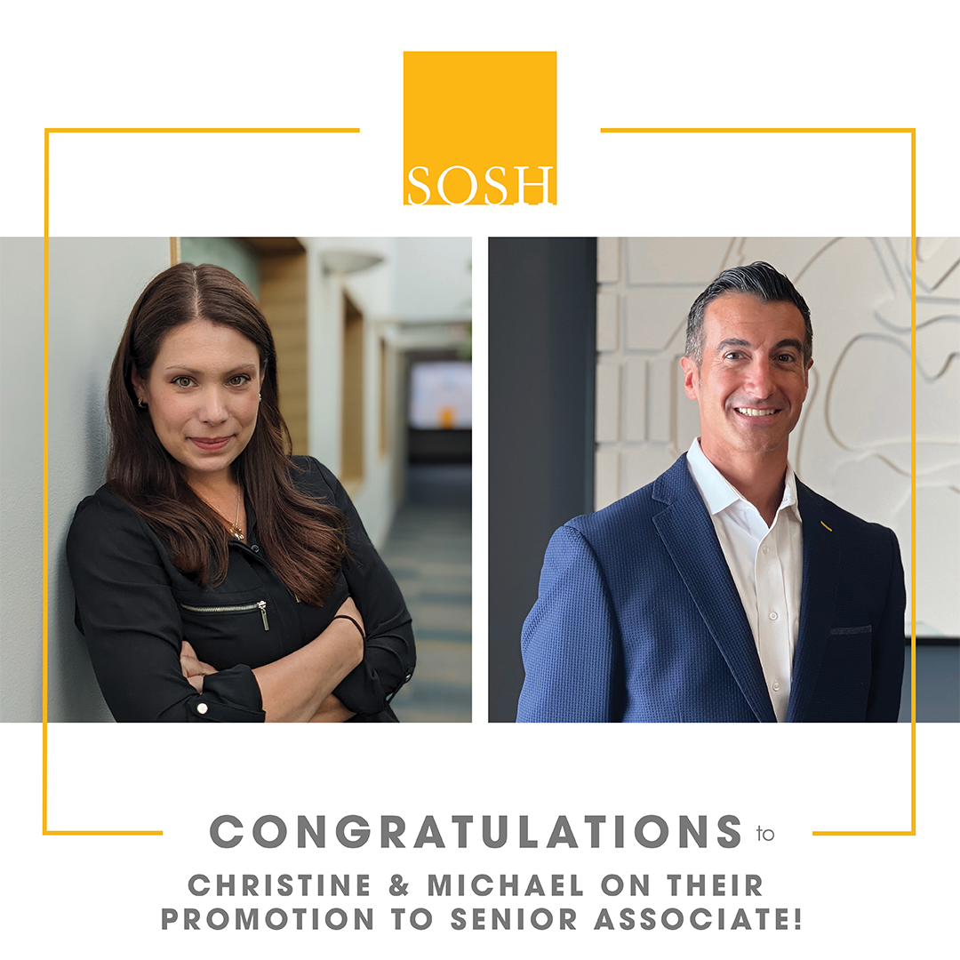 SOSH Promotes Christine Sawatzke and Michael Salerno to Senior Associate